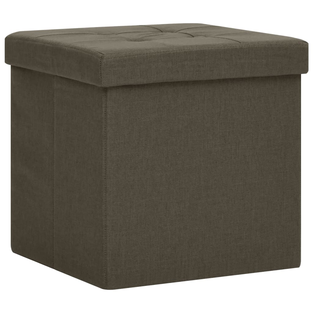 Hocker mit Stauraum Cremeweiß Leinenoptik