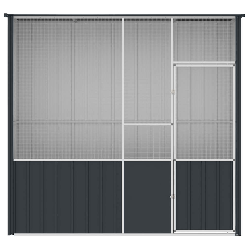 Voliere Anthrazit 115x78x200 cm Verzinkter Stahl