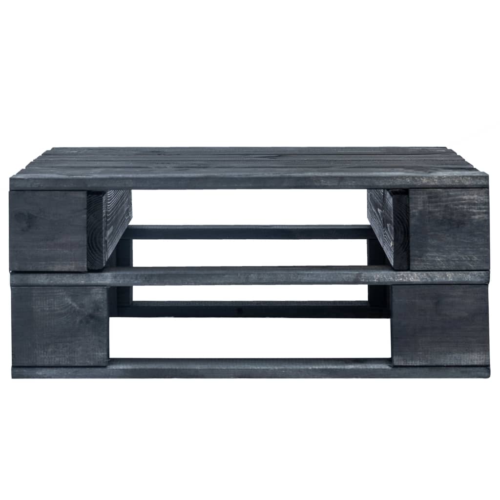 Outdoor-Ottomane Paletten Holz Grau