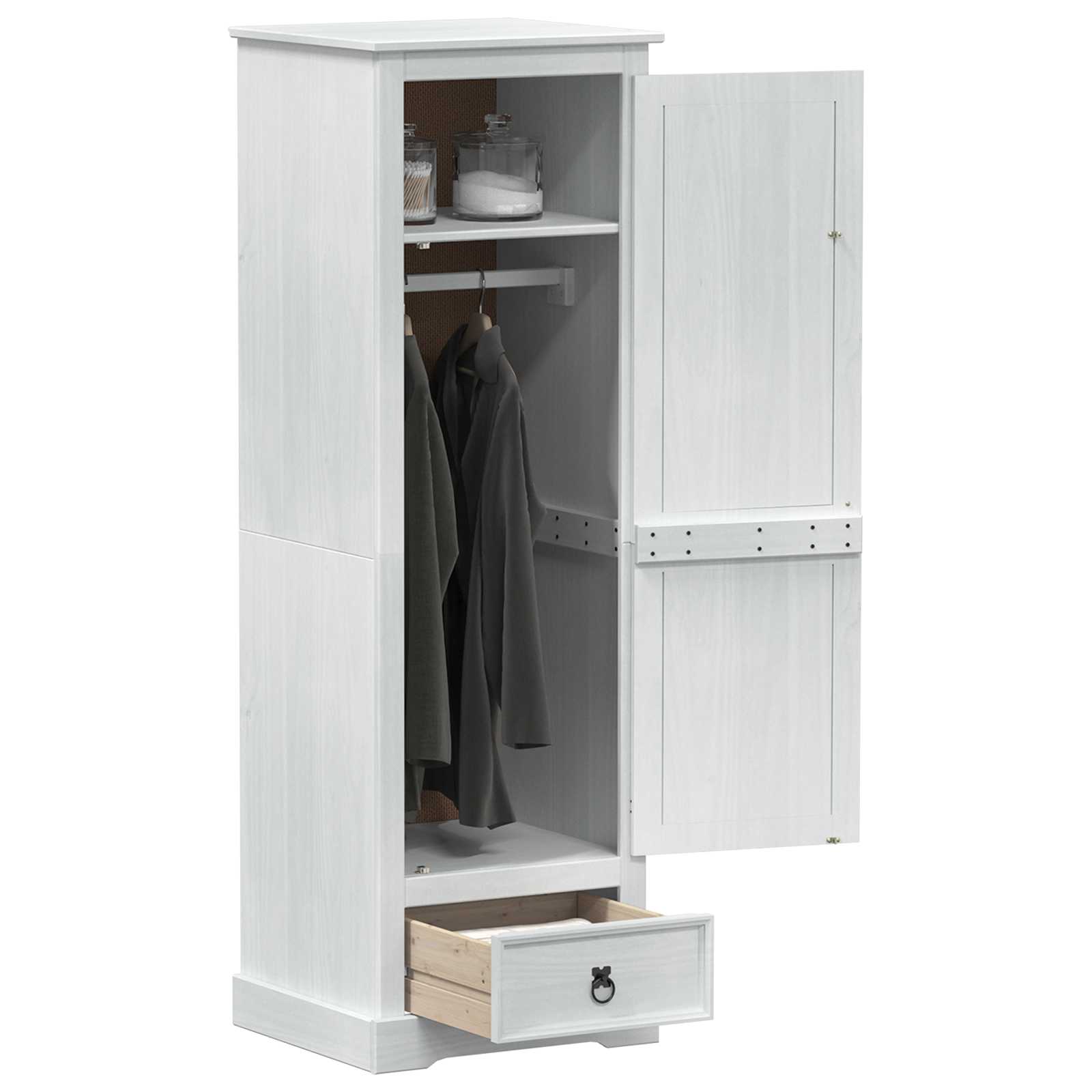 Kleiderschrank Corona 55x50x170 cm Massivholz Kiefer