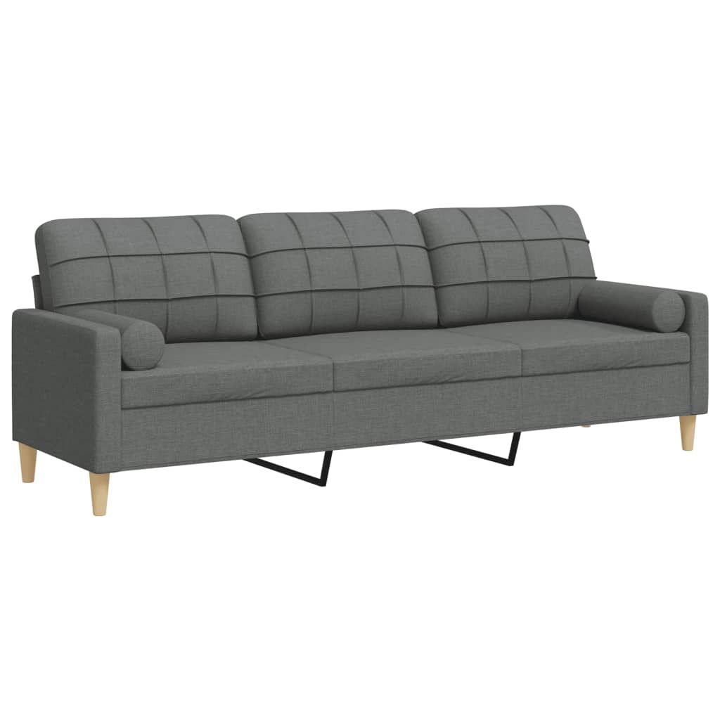 2-Sitzer-Sofa mit Zierkissen Braun 120 cm Stoff