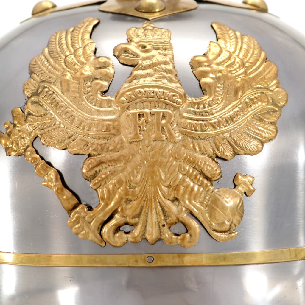 Preußische Pickelhaube Antik Replik für LARP Schwarz Stahl