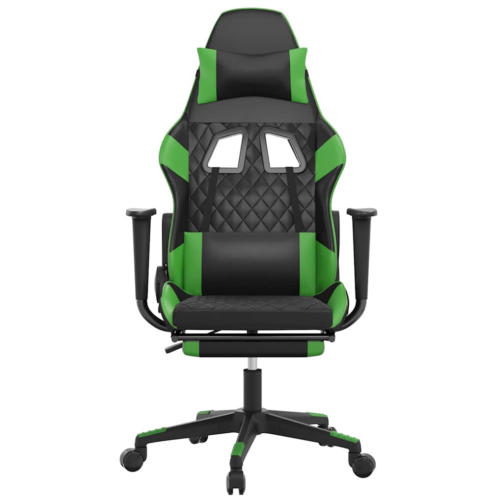 Gaming-Stuhl mit Massagefunktion Schwarz und Blau Kunstleder