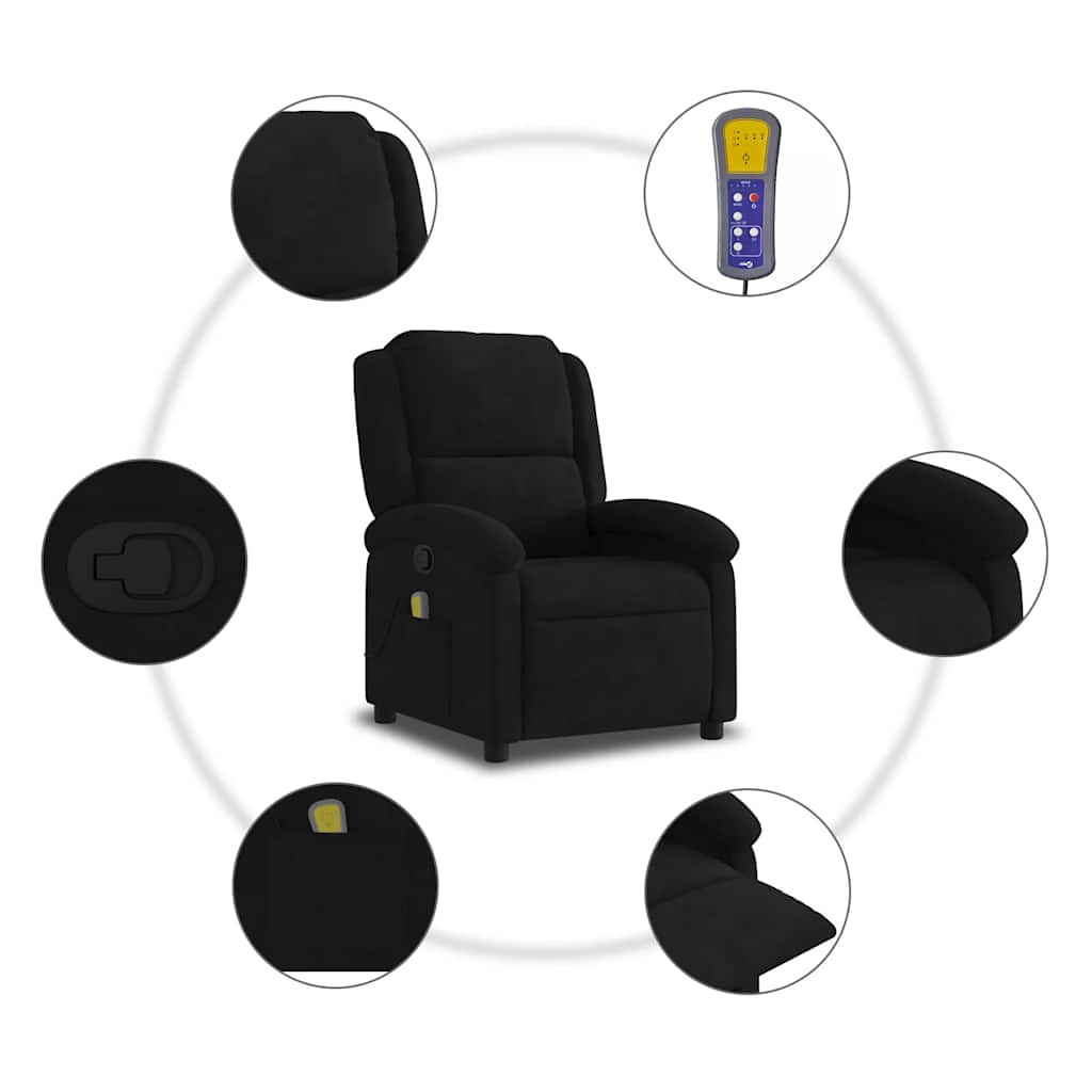 Massage-Relaxsessel, hellgrauer Samt