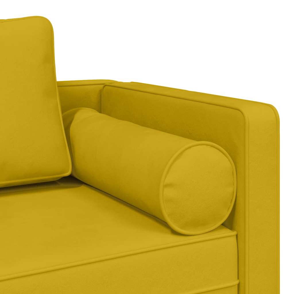 Chaiselongue mit Kissen Blau Samt
