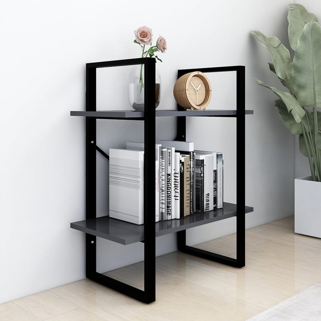 Bücherregal 2 Fächer Weiß 60x30x70 cm Holzwerkstoff