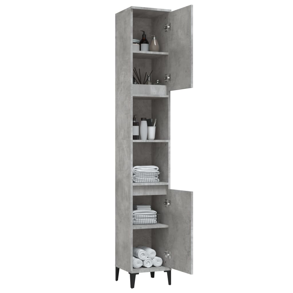 Badschrank Weiß 30x30x190 cm Holzwerkstoff
