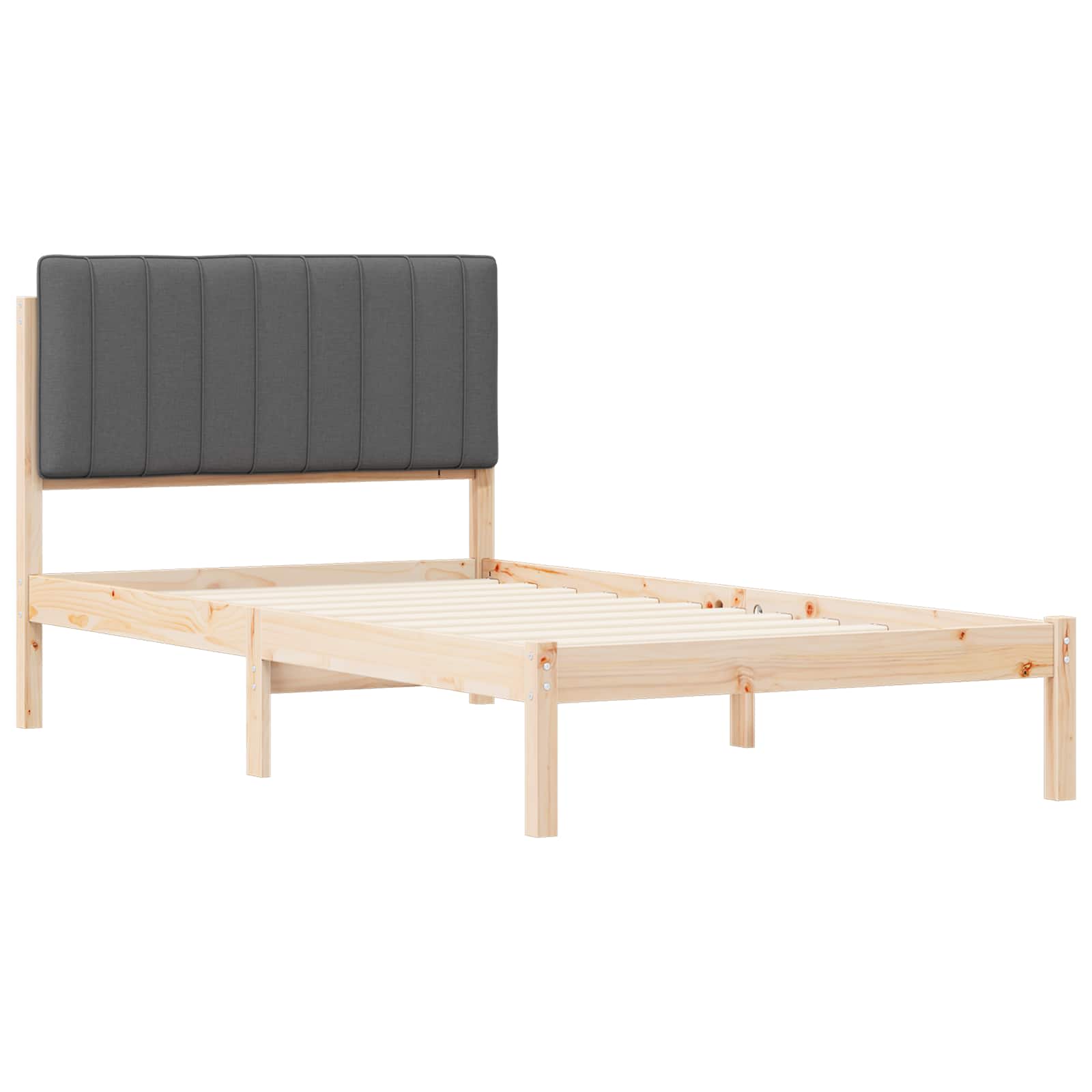 Bettgestell mit gepolstertem Kopfteil Hellgrau 200 x 200 cm