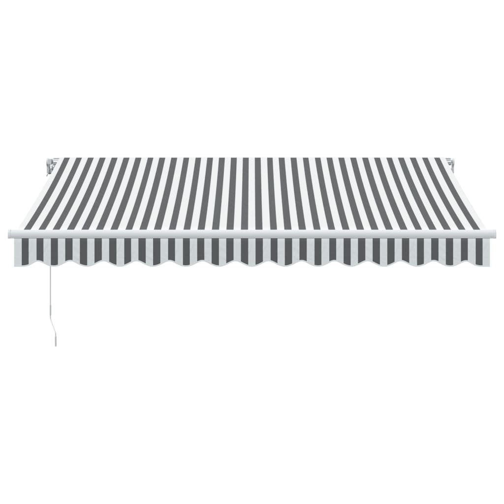 Markise Manuell Einziehbar mit LED 300x250 cm Blau und Weiß