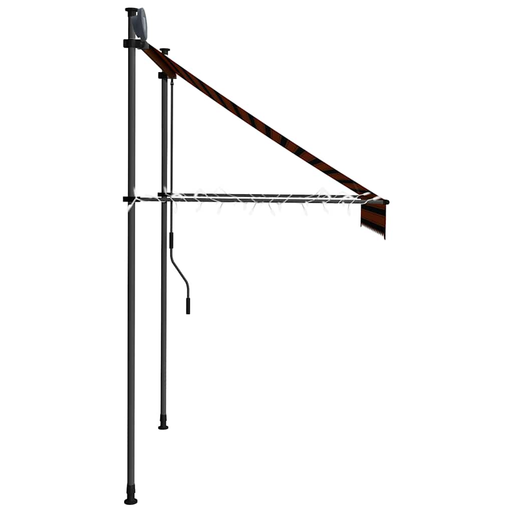Einziehbare Markise Handbetrieben mit LED 100 cm Blau und Weiß