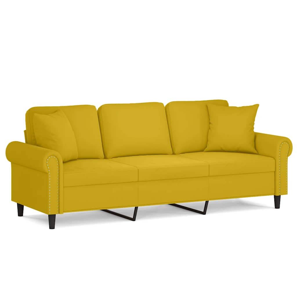 2-Sitzer-Sofa mit Zierkissen Dunkelgrün 120 cm Samt