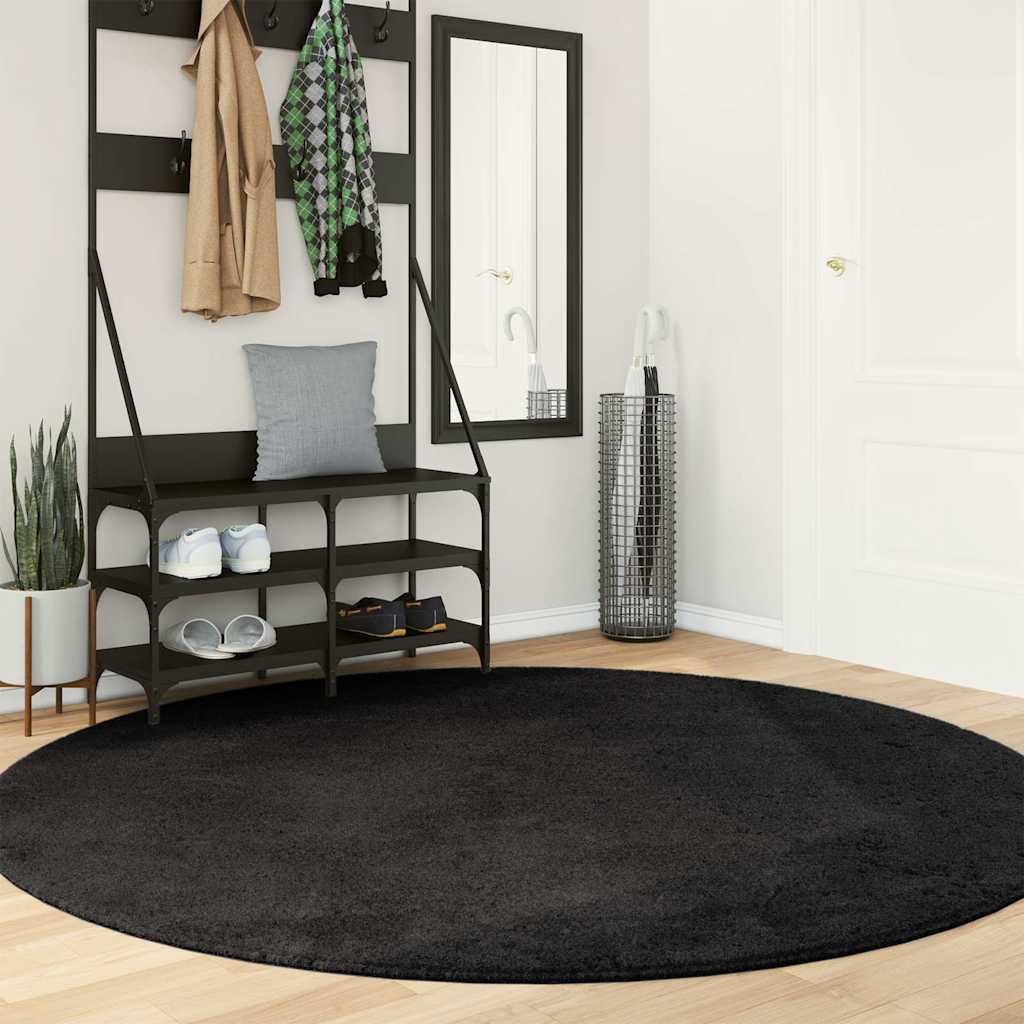 Teppich HUARTE Kurzflor Weich und Waschbar Anthrazit 60x110 cm