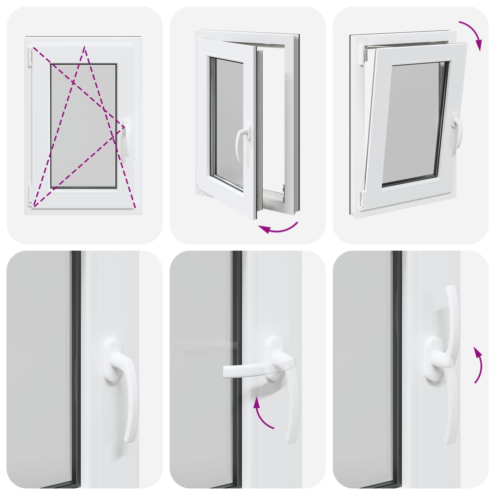 Kellerfenster RISOR 50 x 50 cm PVC und Glas Weiß