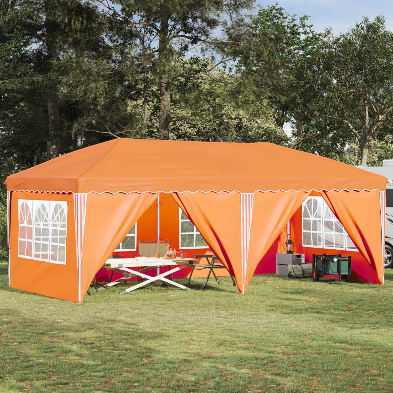 Pop-up Partyzelt 575 x 290 x 245 cm Creme