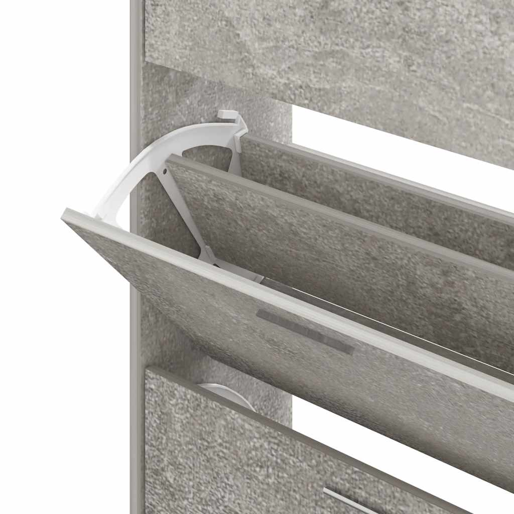 Schuhschrank mit Schubfach und oberem Glasregal Holz Weiß