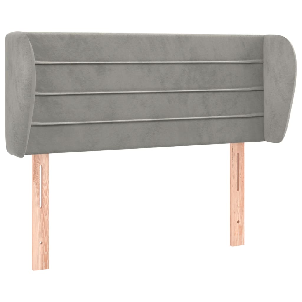 Kopfteil mit Ohren Dunkelblau 203x23x118/128 cm Samt