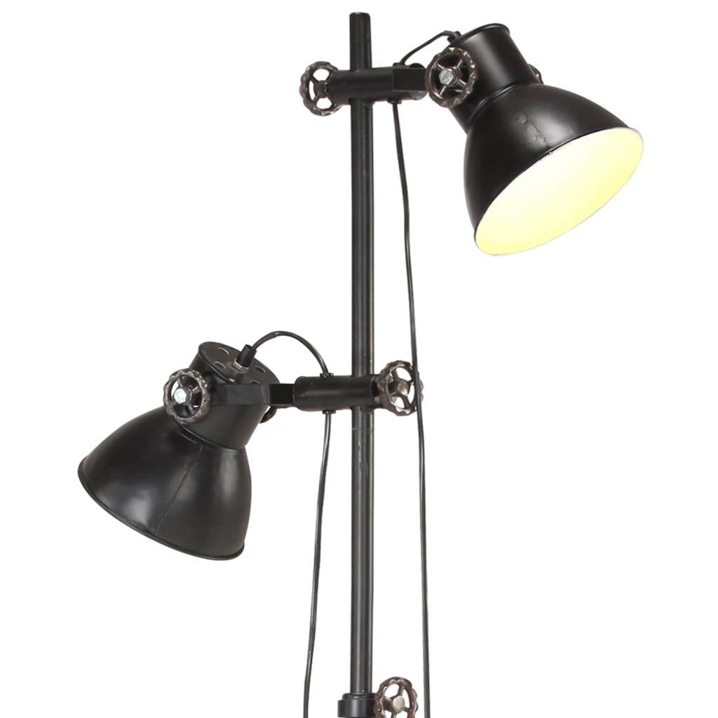 Stehlampe 2-flammig Silbern E27 Gusseisen