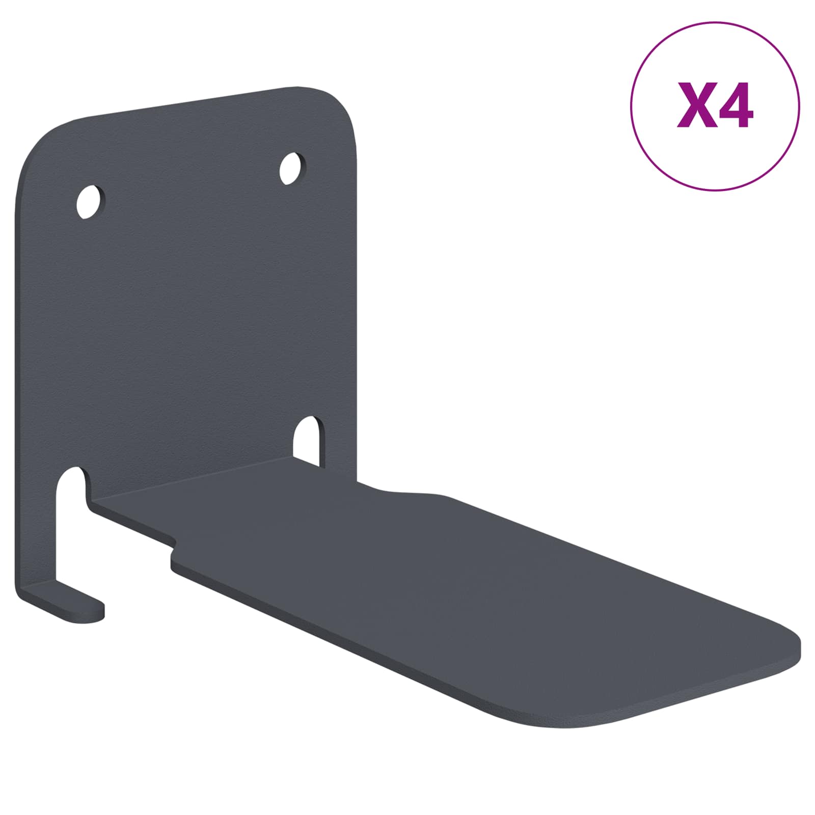 Unsichtbares Schwimmendes Regal 4 pcs Schwarz 6 x 11 x 6,5 cm