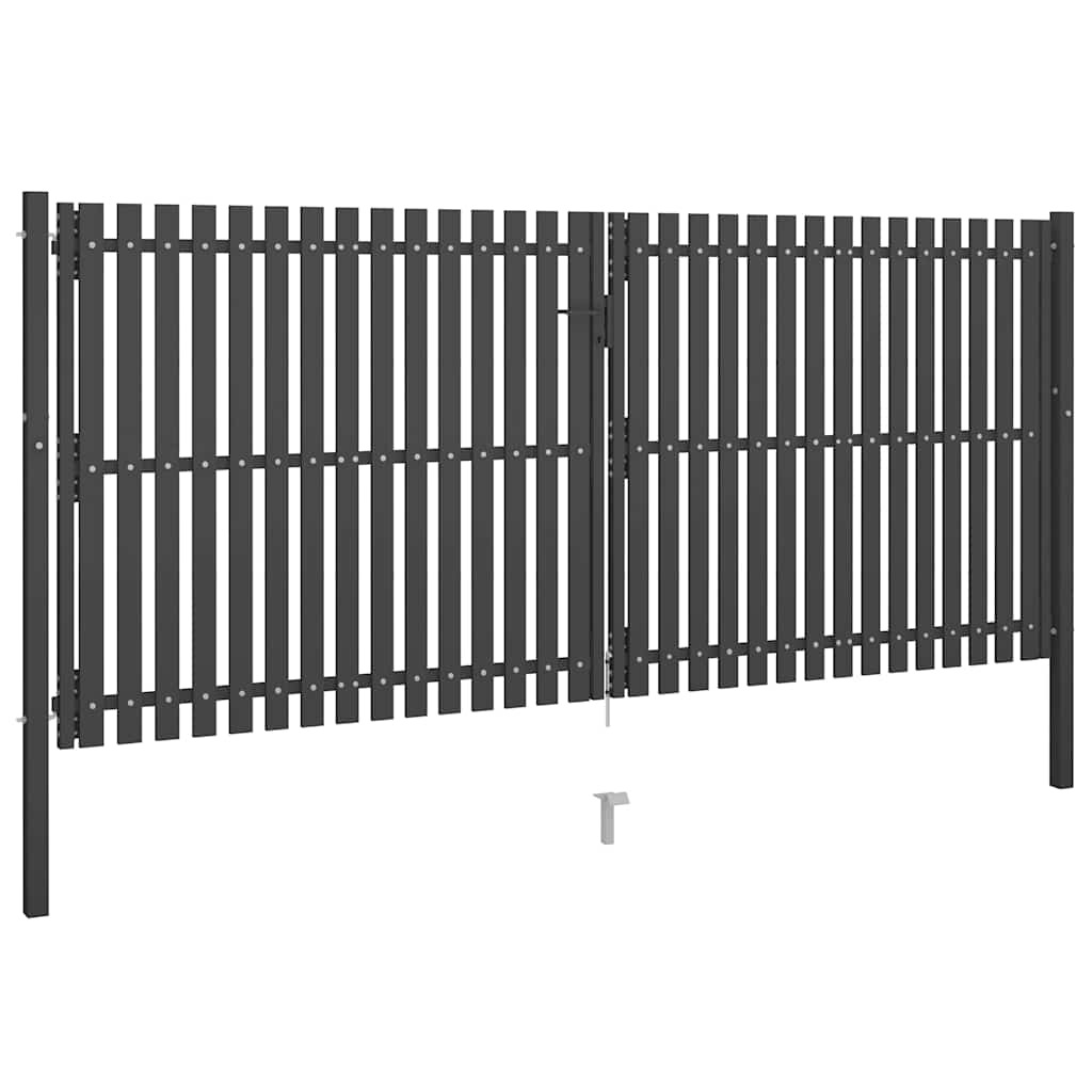 Gartentor aus Stahl 100 x 75 cm Anthrazit