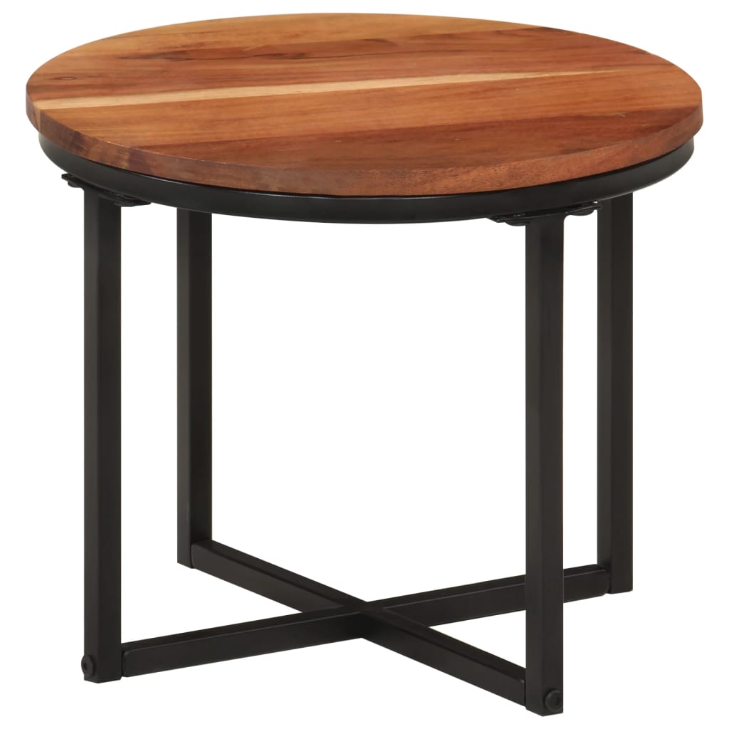 Couchtisch 45x45x35 cm Massivholz Akazie und Eisen