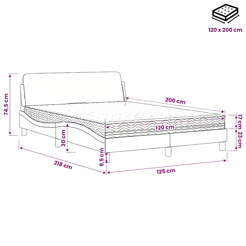 Bett mit Matratze "Dover" Schwarz 80x200 cm Kunstleder