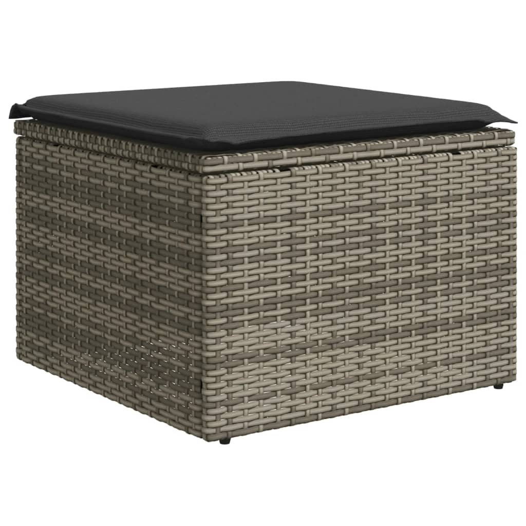5-tlg. Garten-Sofagarnitur mit Kissen Schwarz Poly Rattan