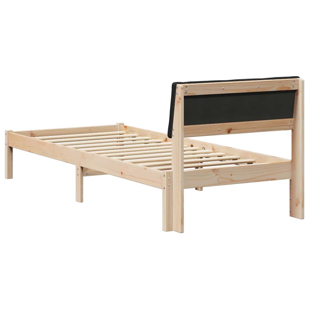 Bettgestell Braun und hellgrau 200 x 200 cm Massivholz Kiefer