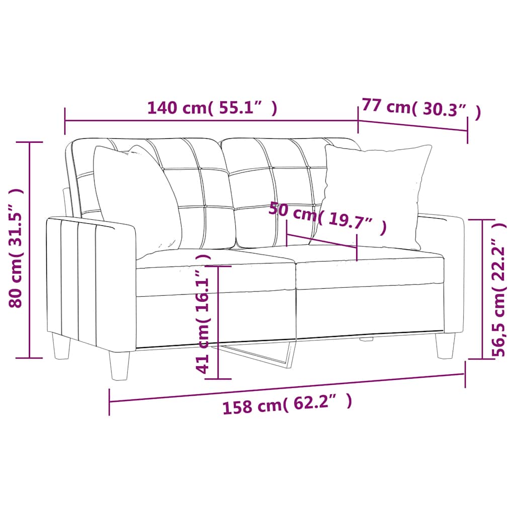 3-Sitzer-Sofa mit Zierkissen Schwarz 180 cm Kunstleder