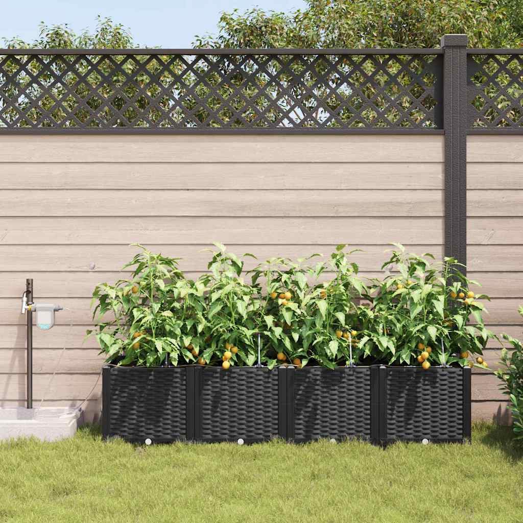 Garten-Pflanzgefäß 4 Stk. Braun 160 x 40 x 22 cm PP