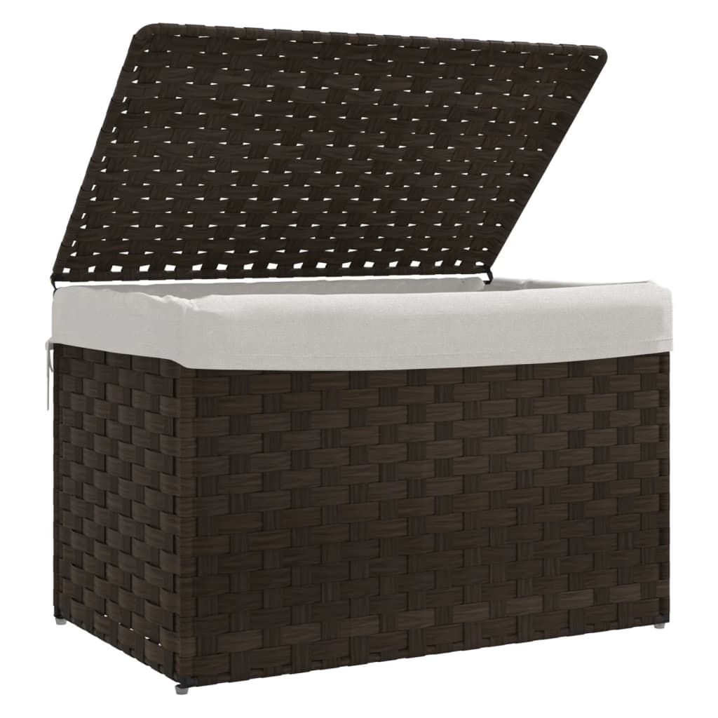 Wäschekorb mit Deckel 55,5x35x34 cm Poly Rattan