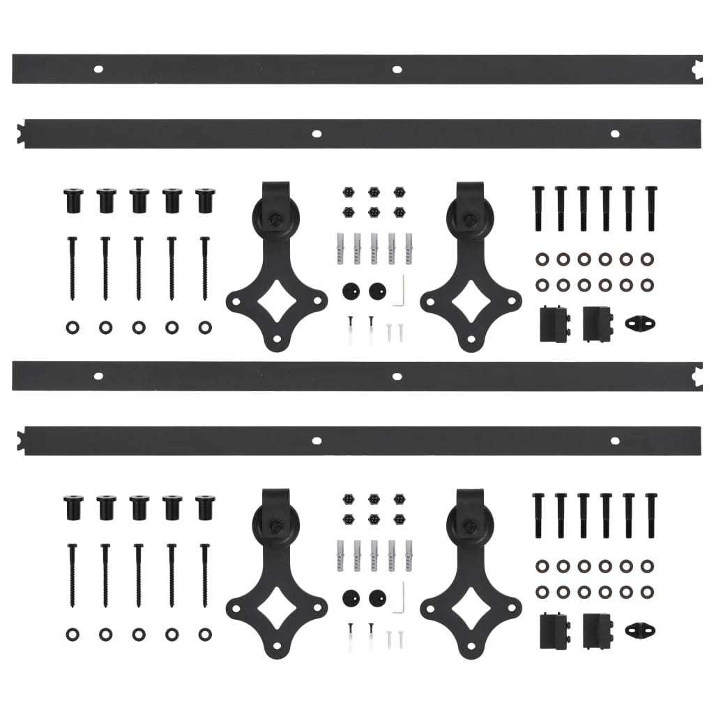 Schiebetürbeschlag-Set SKIEN 183 cm Stahl Schwarz