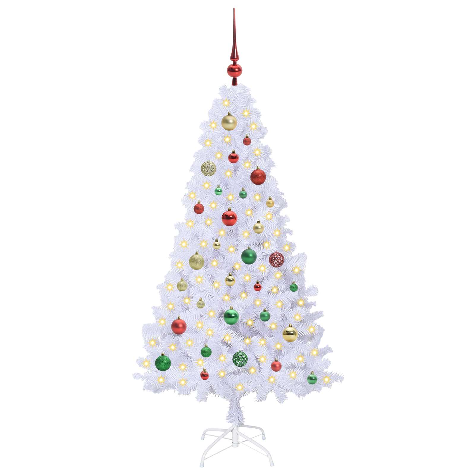 Künstlicher Weihnachtsbaum Weiß 120 cm PVC und Stahl