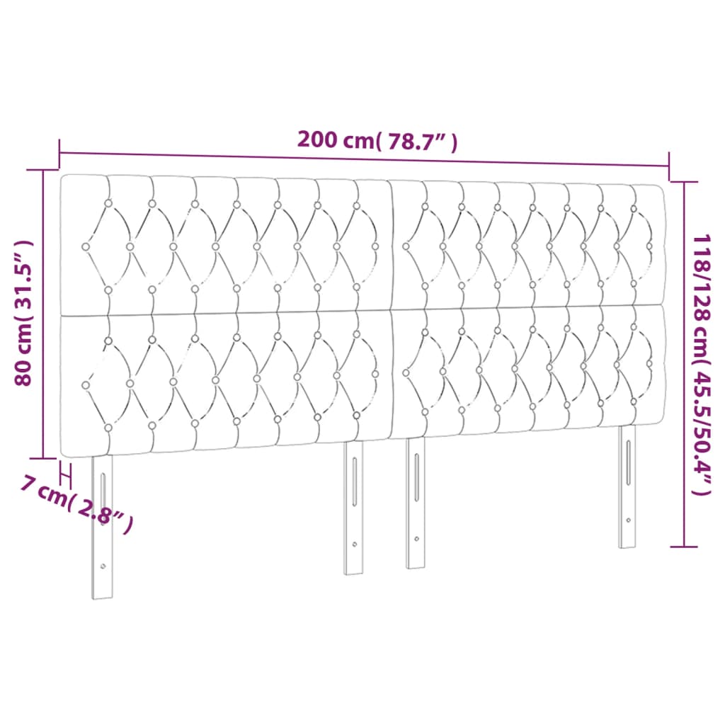 Kopfteil Hellgrau 80x7x118/128 cm Samt