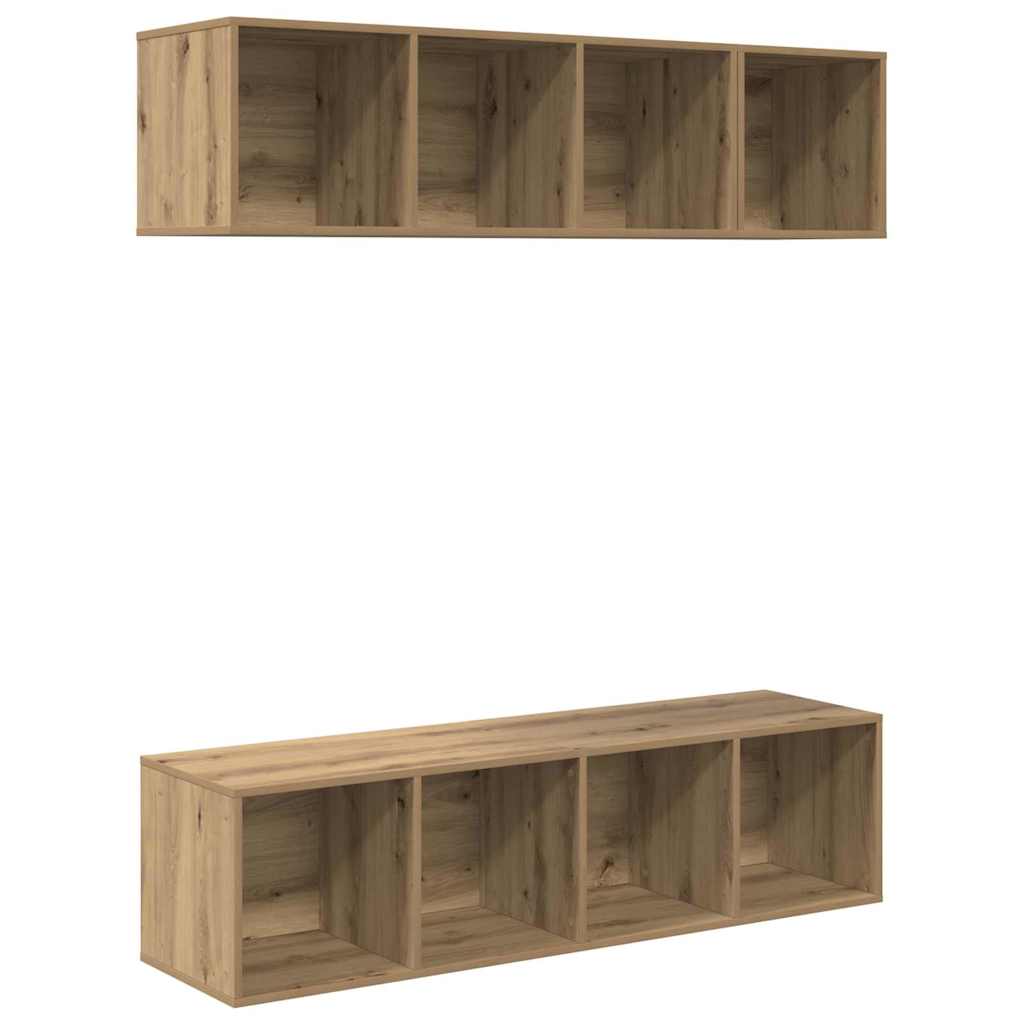 3-tlg. TV-Schrank-Set Grau Holzwerkstoff