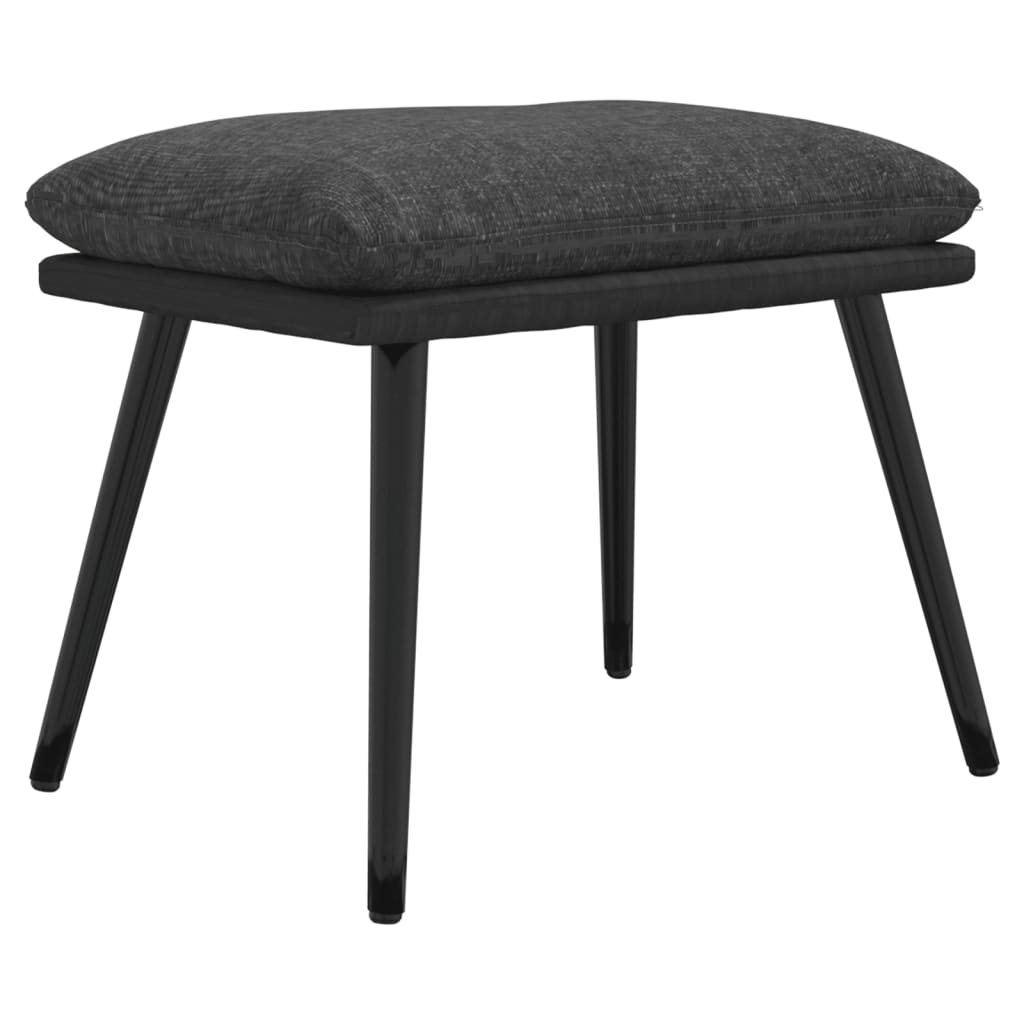 Fußhocker Hellgrau 45x29,5x35 cm Stoff und Kunstleder