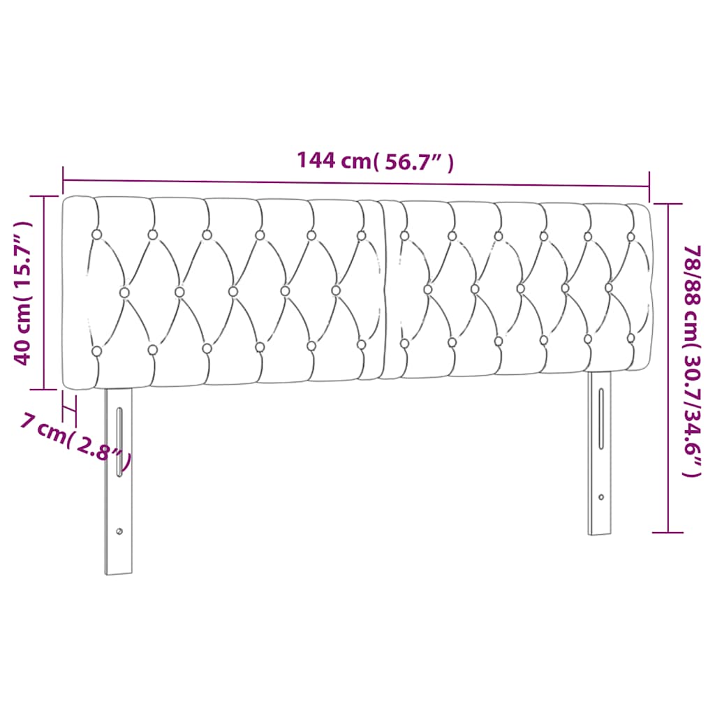 Kopfteil Hellgrau 80x7x118/128 cm Samt