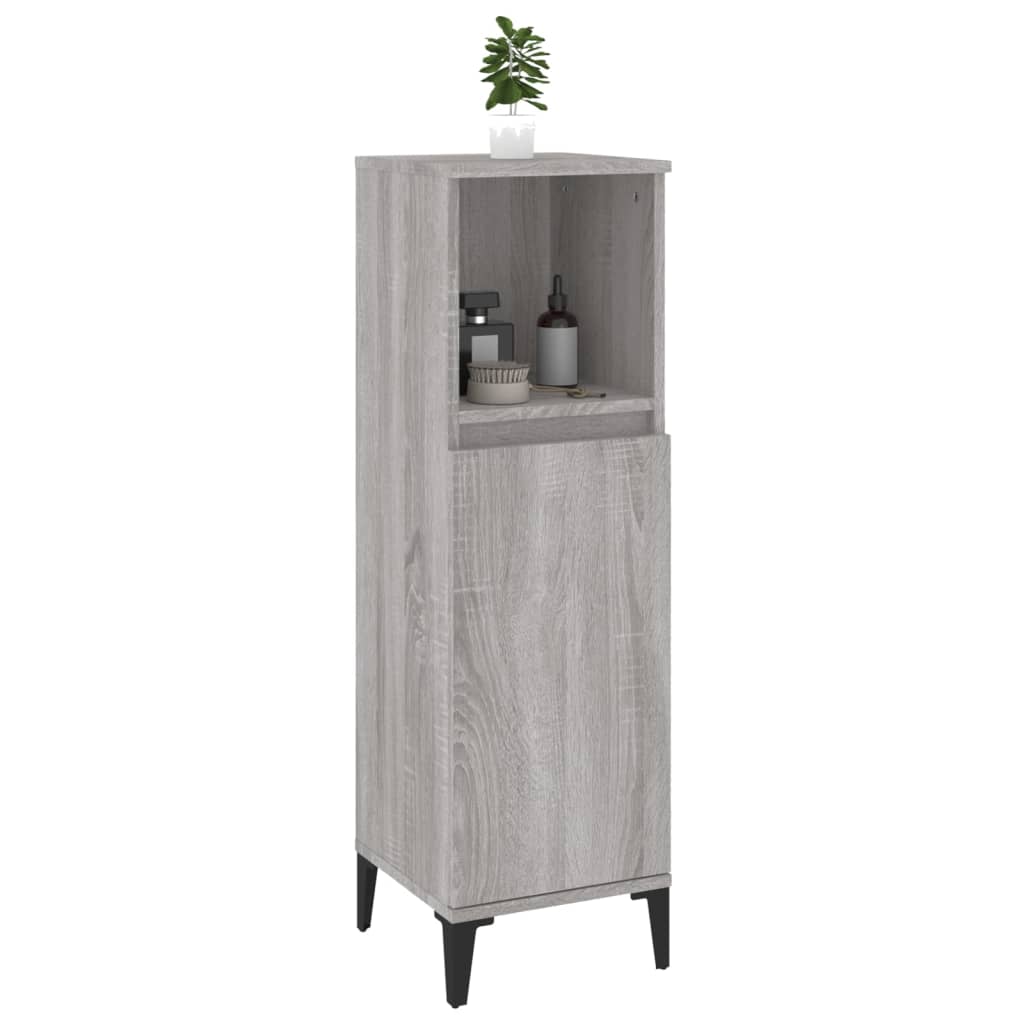 Badschrank Weiß 30x30x100 cm Holzwerkstoff
