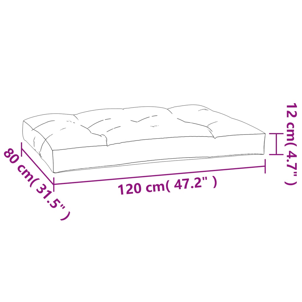 Palettenkissen Anthrazit 50x50x12 cm Stoff