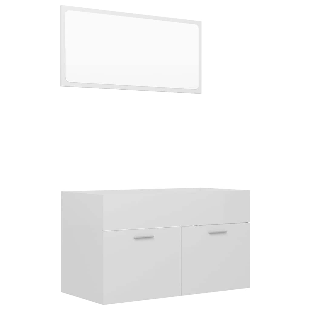 2-tlg. Badmöbel-Set Schwarz Holzwerkstoff