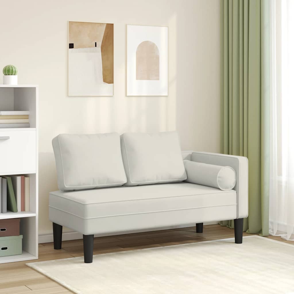 Chaiselongue mit Kissen Blau Samt