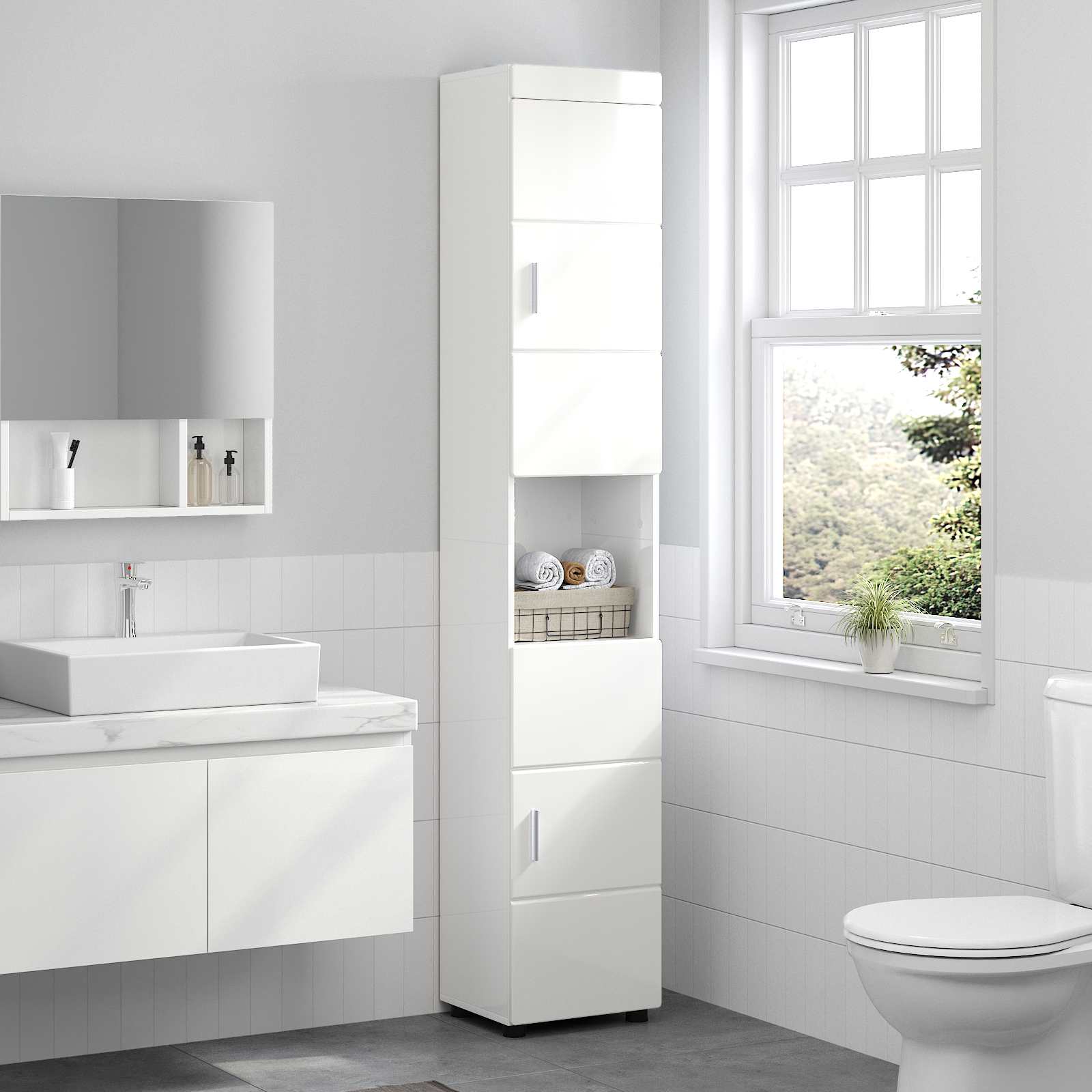Badezimmermöbel-Set TULUM 2 pcs Weiß 60 x 34 x 63 cm