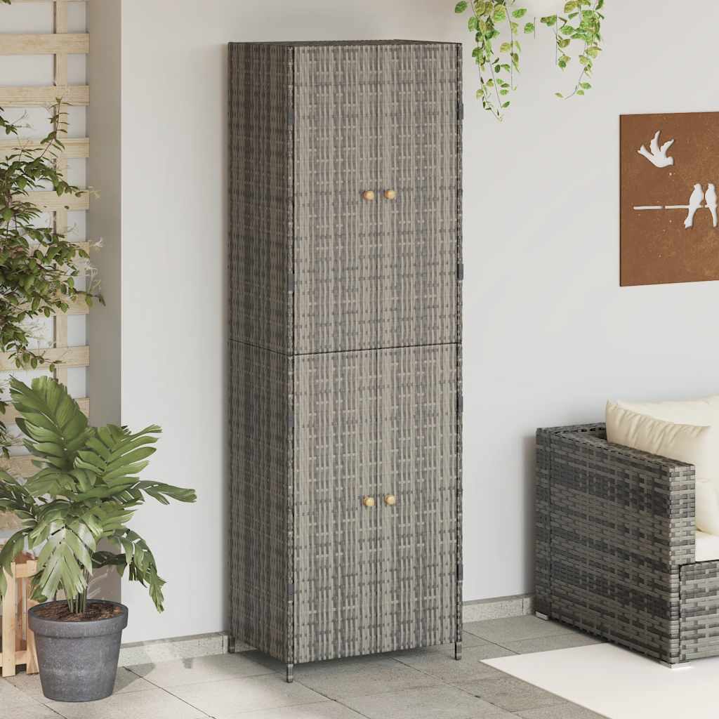 Gartenschrank Schwarz 59x40x180 cm Poly Rattan
