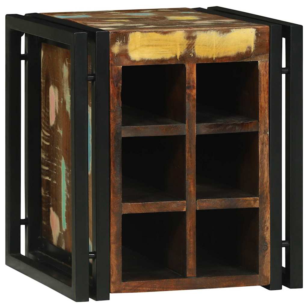 Weinregal Braun und Schwarz 35 x 35 x 39 cm Massivholz Mango