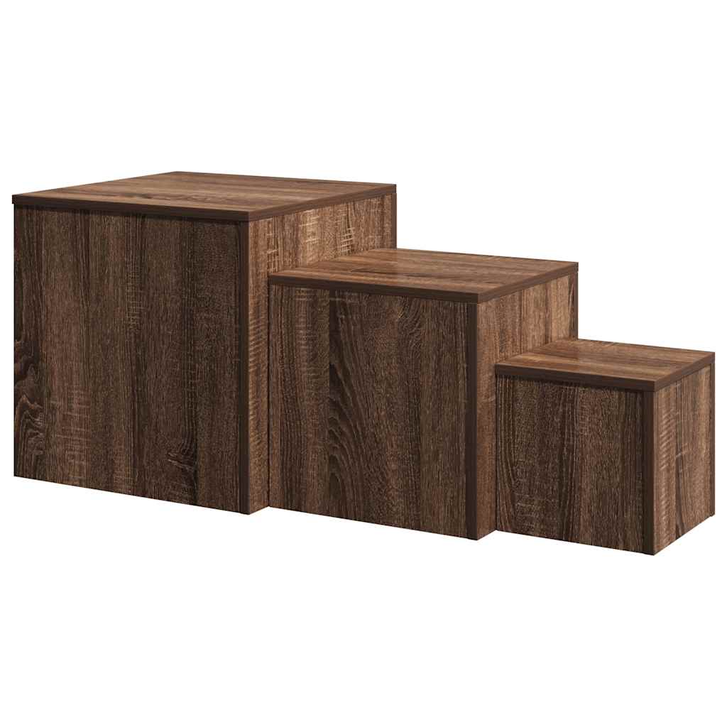 Beistelltische 3 Stk. Weiß Holzwerkstoff