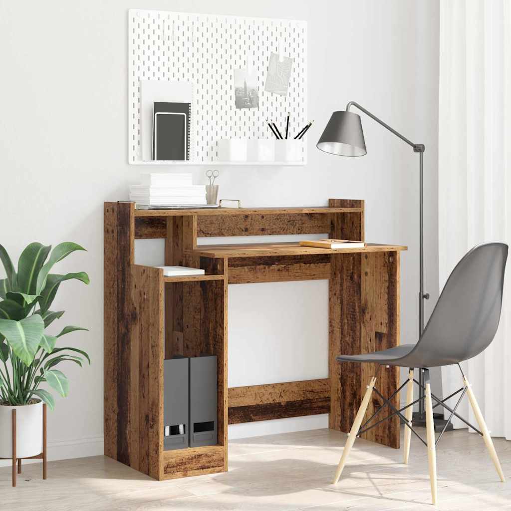 Schreibtisch mit LEDs Weiß 97x45x90 cm Holzwerkstoff