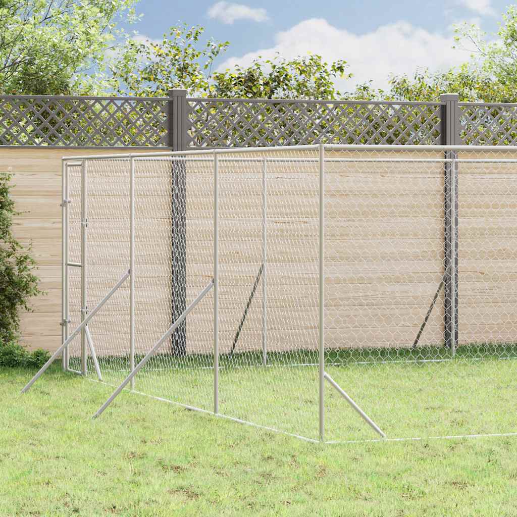Outdoor-Hundezwinger Silbern 2x2x2 m Verzinkter Stahl