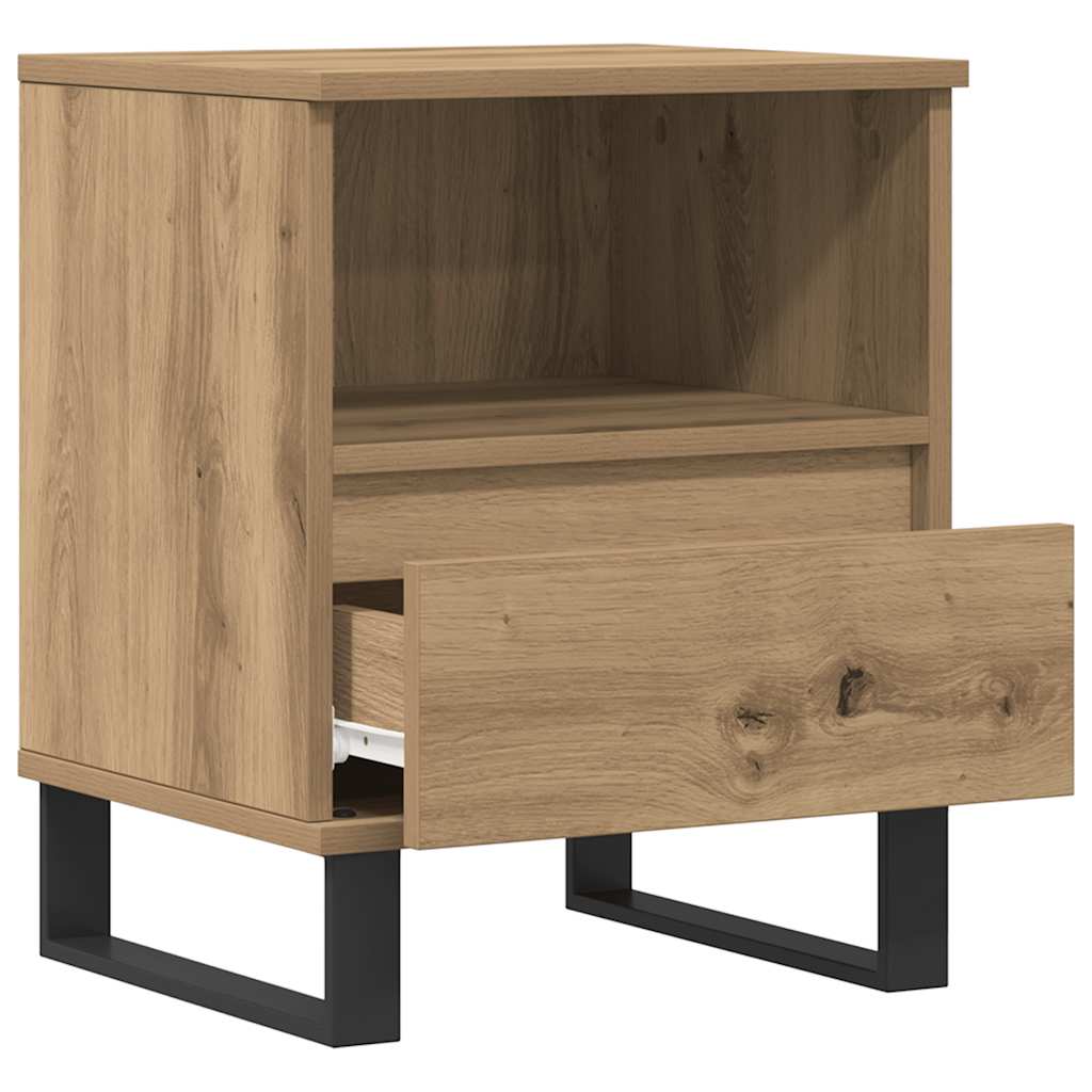 Bettschrank Schwarz Eichen-Optik 40 x 35 x 50 cm Holzwerkstoff