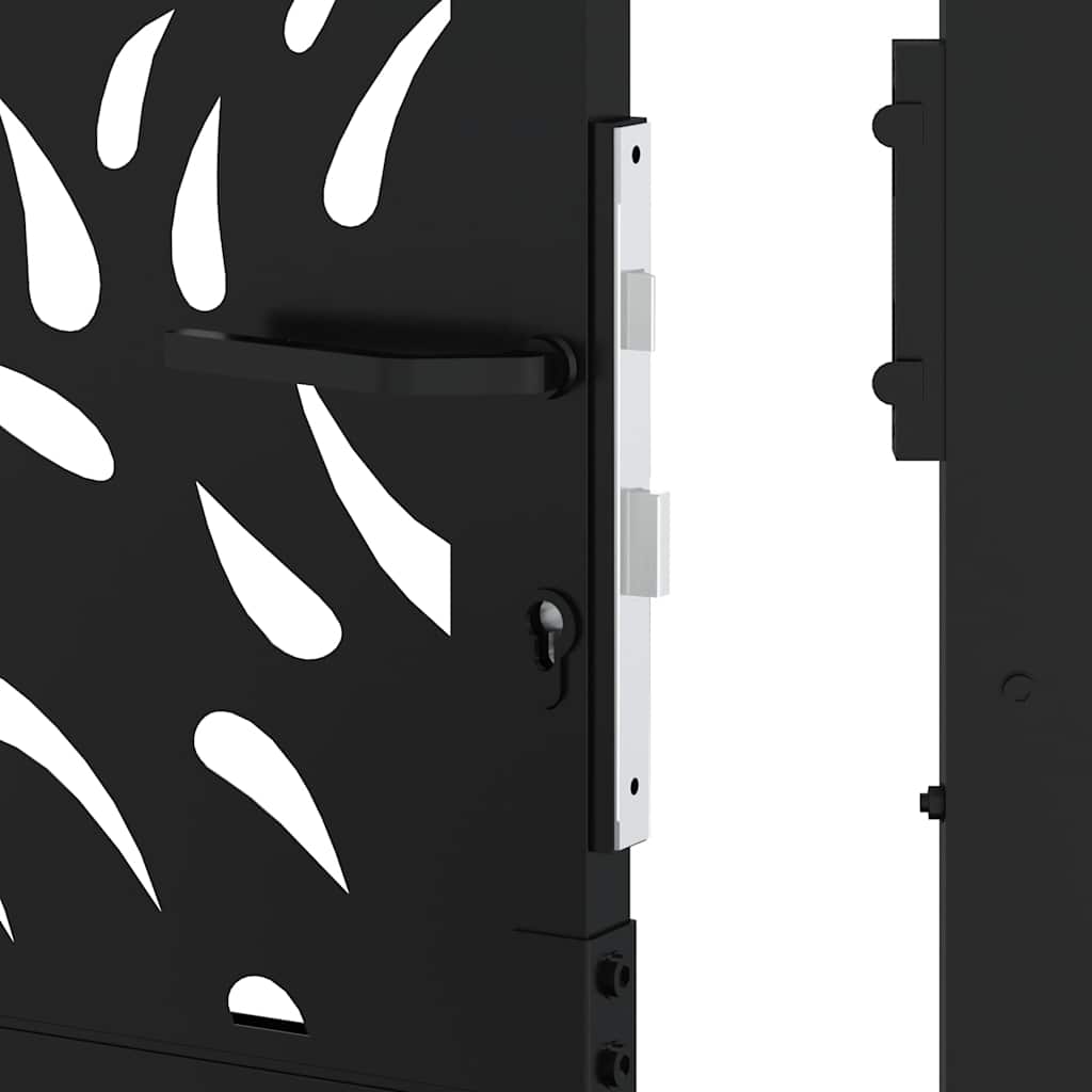 Gartentor Schwarz 100x100 cm Stahl Lichtdesign