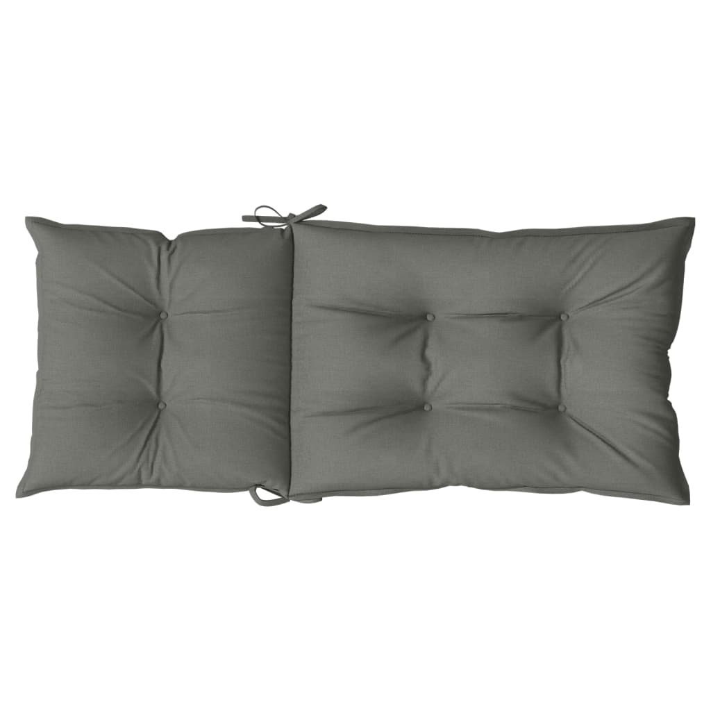 Hochlehner-Auflagen 2 Stk. Melange Anthrazit 120x50x7cm Stoff