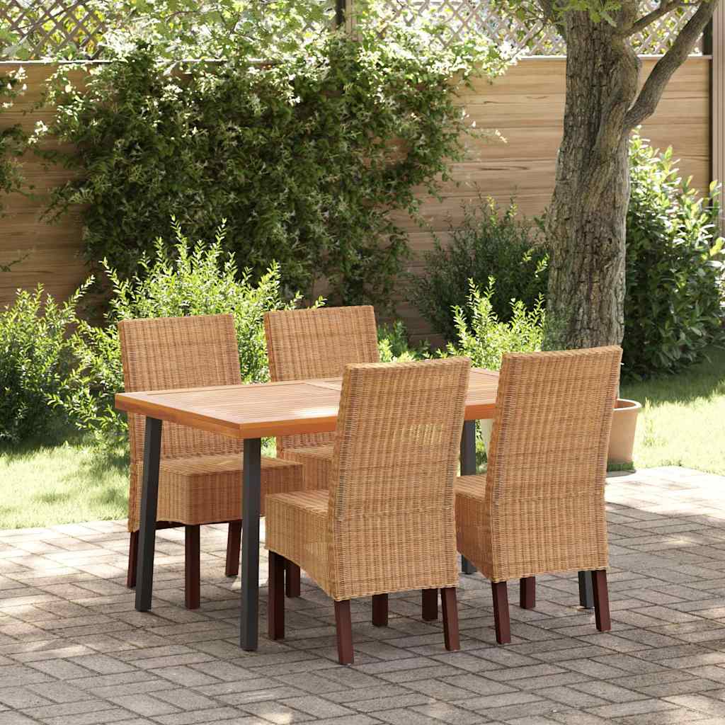 Esszimmerstühle 2 Stk. Braun Natürliches Rattan